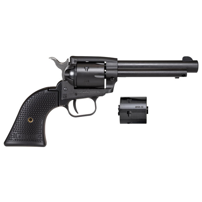 Heritage Mfg SRR22MBS4PG Rough Rider 22 LR/22 WMR 6 Shot, 4.75" Black Satin Steel Barrel, Frame & Cylinder, Black Polymer Grip, Exposed Hammer