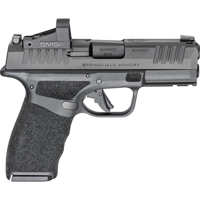 Springfield Armory HCP9379BOSPSMSC Hellcat Pro OSP 9mm Luger 3.70" 15+1, Black, Picatinny Rail Frame, Serrated Optic Cut Slide, Shield Red Dot