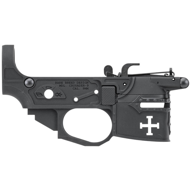 Spikes Tactical STLB960 Rare Breed Crusader 9mm Luger, Black Anodized Aluminum for AR-Platform