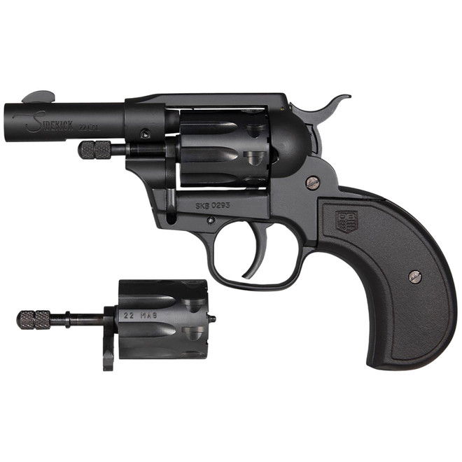 Diamondback DB0600A001 Sidekick 22 LR/22 Mag 9 Shot 3" Black Cerakote Steel Barrel & Cylinder, Zinc Alloy Frame, Black Birdshead Polymer Grip, Hammer Safety, Exposed Hammer