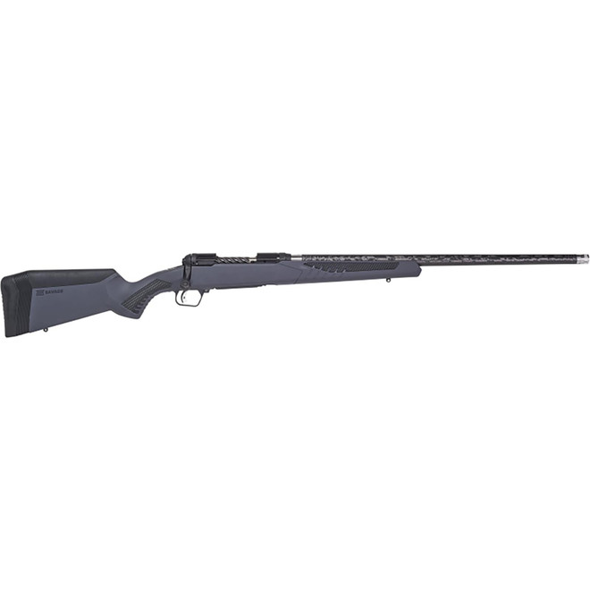 Savage Arms 58004 110 UltraLite Full Size 7mm PRC 2+1 22" Carbon Fiber Threaded Barrel, Black Melonite Drilled & Tapped Stainless Steel Receiver, Adj AccuStock Gray Synthetic Stock, Right Hand