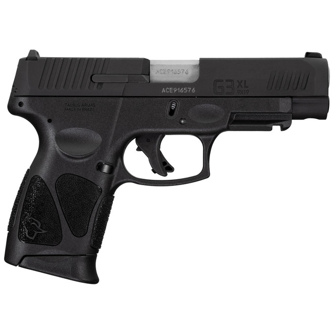 Taurus 1G3XLSR904110 G3XL Compact Frame 9mm Luger 10+1 4" Matte Stainless Steel Barrel, Matte Black Tenifer Serrated Steel Slide, Black Polymer Frame w/Picatinny Rail, Black Polymer Grip