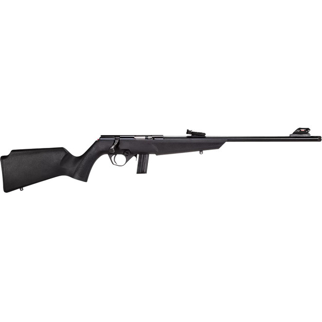 Rossi RB22L1611 RB22 Compact 22 LR 10+1, 16" Matte Black Button Rifled Free Floating Steel Barrel, Matte Black Stainless Steel Receiver, Black Monte Carlo Stock, Right Hand