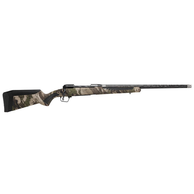 Savage Arms 58017 110 UltraLite 308 Win 4+1 22" Threaded Carbon Fiber Wrapped Barrel, Black Melonite Rec, Woodland Camo AccuStock with AccuFit