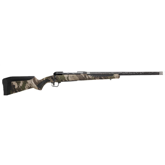 Savage Arms 58018 110 UltraLite 6.5 Creedmoor 4+1 22" Threaded Carbon Fiber Wrapped Barrel, Black Melonite Rec, Woodland Camo AccuStock with AccuFit