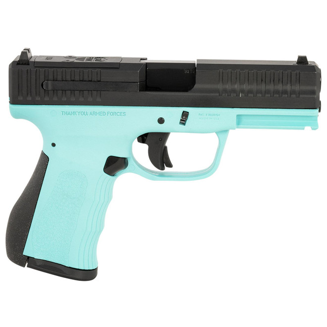 FMK FMKG49BJ G3 9mm Luger 14+1 4" Stainless Steel Barrel, Black Optic Cut/Serrated Carbon Steel Slide, Blue Jay Polymer Frame w/Picatinny Rail, Black Backstrap Grip