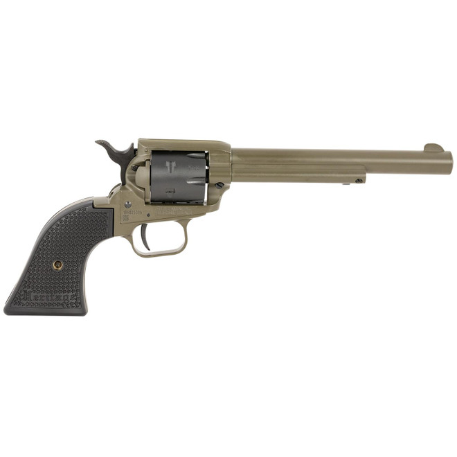 Heritage Mfg RR22T6 Rough Rider 22 LR 6 Shot 5.50" OD Green Cerakote Barrel, OD Green Cerakote w/Black Accents Frame, Black Cerakote Cylinder, Black Star Polymer Grips