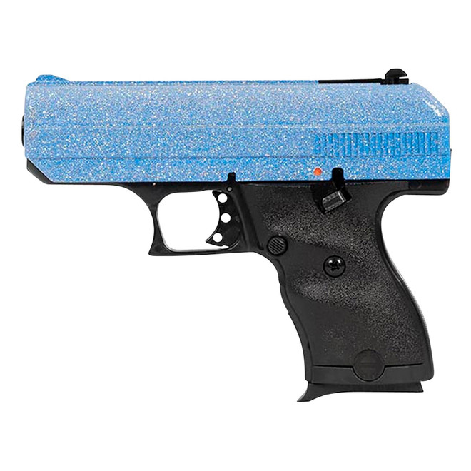 Hi-Point 916BLSP C9 9mm Luger 8+1 3.50" Black Steel Barrel, Hydro-Dipped Blue Sparkle Serrated Slide, Black Polymer Frame, Black Polymer Grips