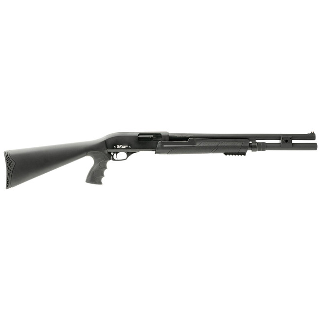 Gforce Arms GF2P12 GF2P 12 Gauge Pump 3" Chamber 7+1 20" Fixed Cylinder Bore, Black, 5rd Shell Carrier Stock, Rubber Pistol Grip, Blade Sight, 3rd Shell Holder on Rec