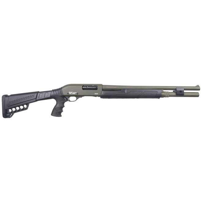 Gforce Arms GF2P12 GF2P 12 Gauge Pump 3" Chamber 7+1 20" Fixed Cylinder Bore, OD Green Barrel/Rec, Black Furniture, 5rd Shell Carrier Stock, Rubber Pistol Grip, Blade Sight, 3rd Shell Holder on Rec
