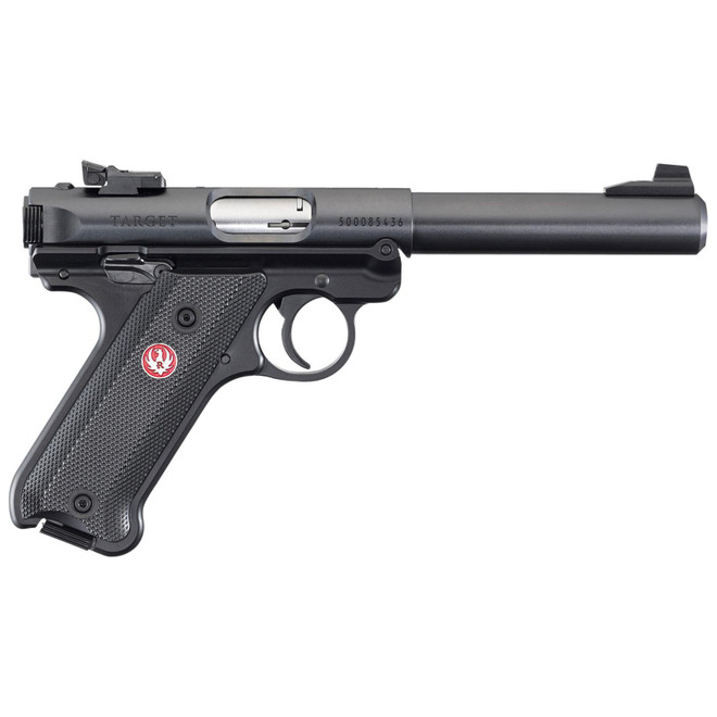 Ruger 40183 Mark IV Target *CA Compliant 22 LR 10+1 5.50" Blued Bull Barrel, Blued Aluminum Frame, Black Checkered Polymer Grip, Right Hand