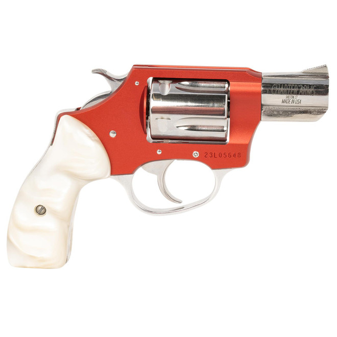Charter Arms 53826 Chic Lady 38 Special 5 Shot 2" High Polished Stainless Barrel & Cylinder, Red Anodized Aluminum Frame, White Pearlite Grip, Exposed Hammer