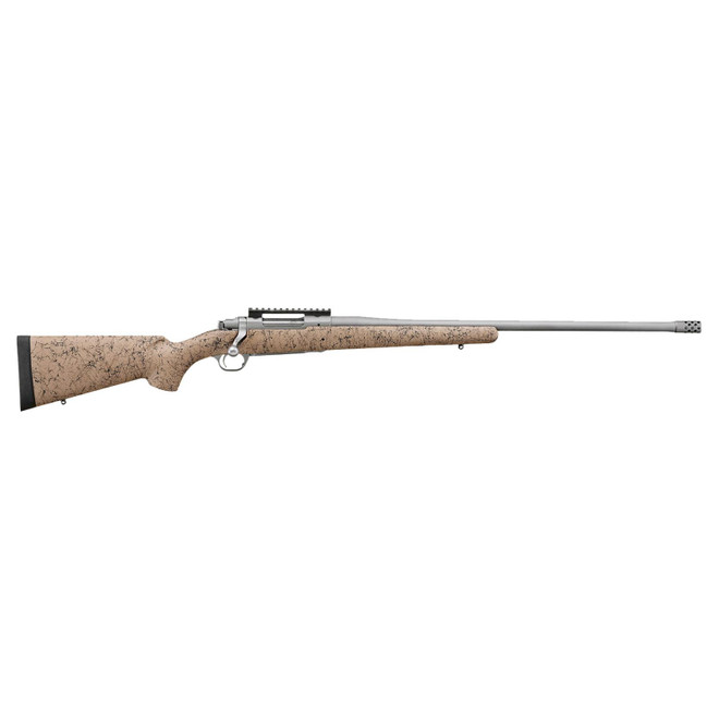 Ruger 57157 Hawkeye FTW Hunter Full Size 375 Ruger 3+1 22" Matte Stainless Steel Threaded Barrel, Picatinny Rail Stainless Steel Receiver, Speckled Tan/Black HS Precision Synthetic Stock