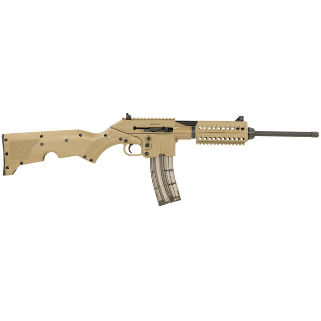 Kel-Tec SU22CATAN SU22 Full Size 22 LR 26+1 16.10" Black Threaded Barrel, Tan Picatinny Rail Polymer Receiver, Tan Synthetic w/Storage Compartment Stock