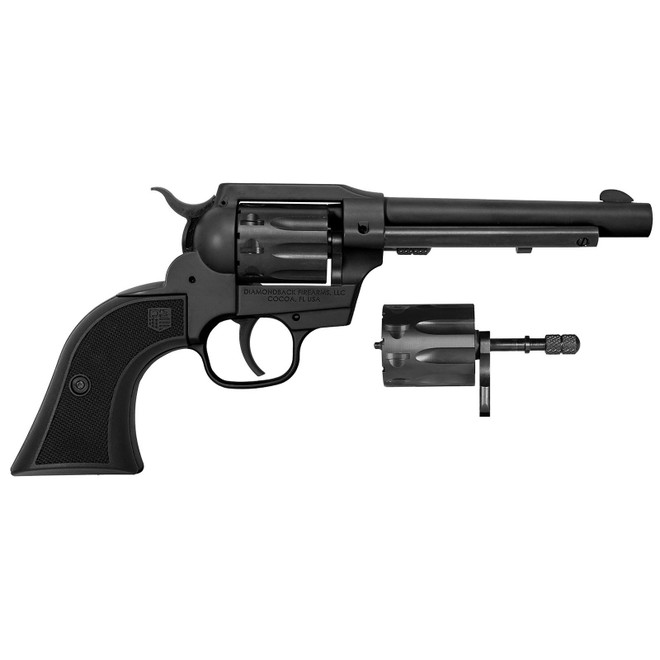 Diamondback DB053CA001 Sidekick 22 LR/22 Mag 9 Shot, 5.50" Black Cerakote Steel Barrel & Cylinder, Black Cerakote Zinc Alloy Frame, Black Checkered GFN Grip, Exposed Hammer, Hammer Safety
