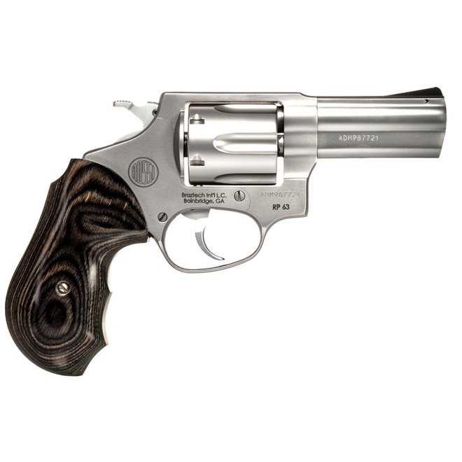 Rossi 2-RP639WD1 RP63 Small Frame 357 Mag 6rd 3" Stainless Steel Barrel, Cylinder & Frame Black/Gray Laminate Grip, Hammer Block Safety, Exposed Hammer