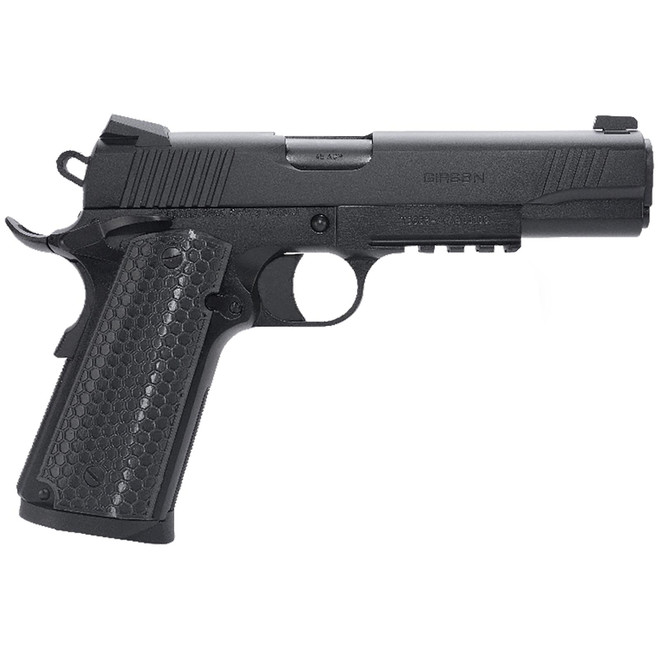 Girsan 392061 MC1911 S Untouchable Full Size Frame 9mm Luger 9+1 5" Black Steel Barrel, Black Serrated Steel Slide & Frame w/Beavertail & Picatinny Rail, Black Polymer Grip