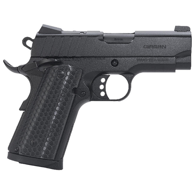 Girsan 391040 MC1911 SC Influencer Sub-Compact 9mm Luger 7+1 3.40" Blued Steel Barrel, Black Cerakote Optic Ready/Serrated Steel Slide & Frame w/Picatinny Rail & Beavertail, Gray Polymer Grip