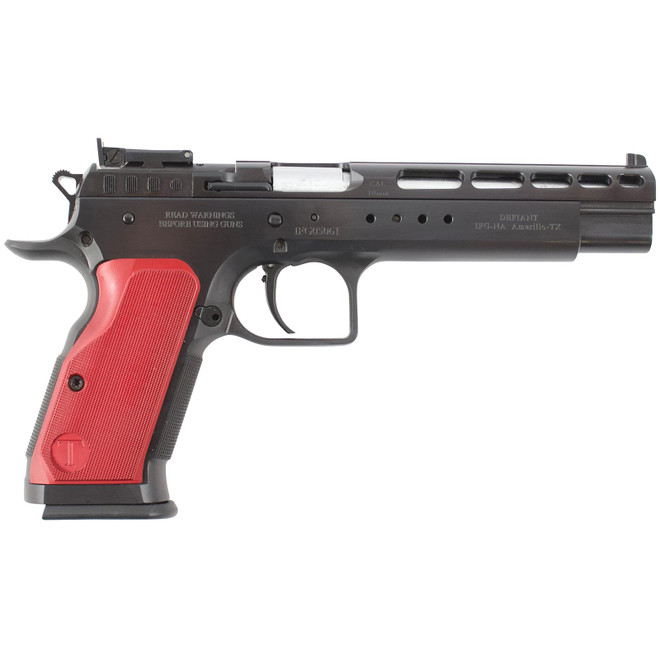 Tanfoglio TFGOLDM10OR Gold Match 10mm Auto 14+1, 6" Blued Polygonal Rifled Barrel, Blued Optic Ready/Ported/Serrated Steel Slide, Blued Steel Frame w/Beavertail
