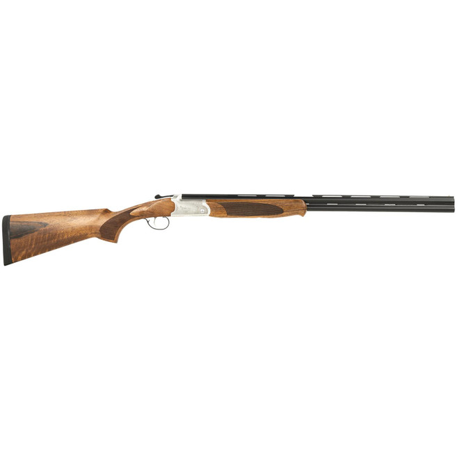 ATI ATIGKOF28SVE Cavalry 28 Gauge Break Open 2.75" 2rd, 26" Matte Blued Over/Under Vent Rib Barrel, Silver Engraved Aluminum Receiver, Fixed Oiled Turkish Walnut Walnut Stock