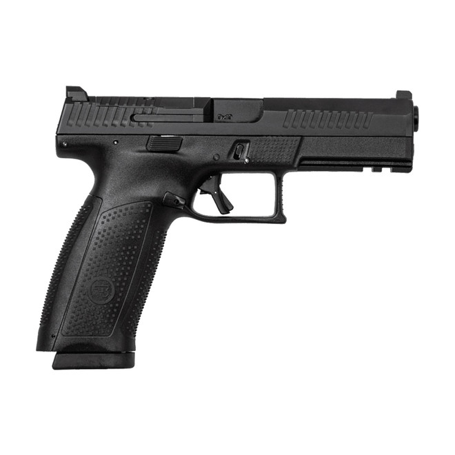 CZ-USA 91550 P-10 F 9mm Luger 19+1 5.10" Black Steel Barrel, Black Nitride Optic Ready/Serrated Steel Slide, Black Polymer Frame w/Picatinny Rail, Ambidextrous
