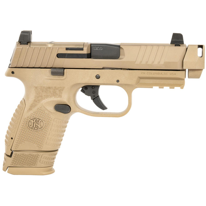 FN 66101794 509C MRD Compact W/Compensator Frame 9mm Luger 4.20" 15+1 12+1 Black Flat Dark Earth PVD Flat Dark Earth