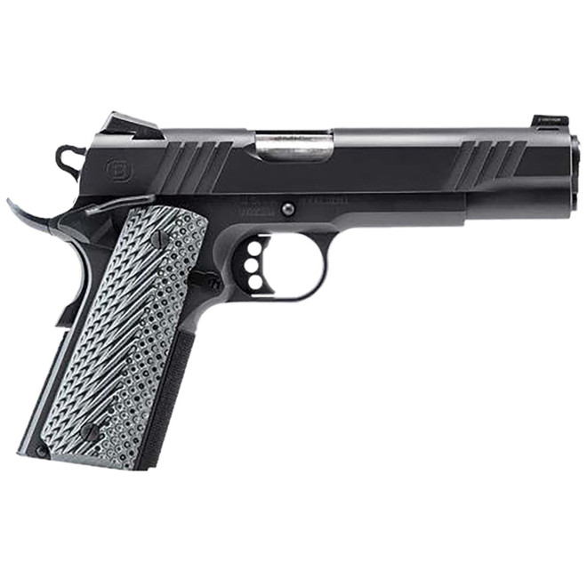 Bersa B19117050BBBB B1911 Onyx Full Size Frame 45 ACP 8+1 5" Stainless Steel Barrel, Black Serrated Steel Slide, Black Stainless Steel Frame w/Beavertail, Gray VZ Grip, Ambidextrous