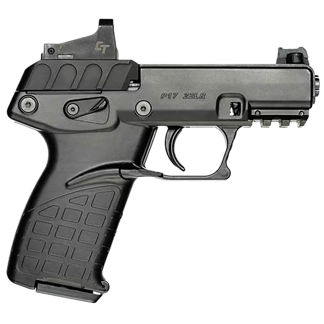 Kel-Tec P17BBLKRD P17 w/Optic Bundle Compact Frame 22 LR 16+1 3.80" Black Steel Barrel, Black Serrated Slide, Black Polymer Frame w/Picatinny Rail, Textured Grip, Crimson Trace Red Dot, Ambidextrous