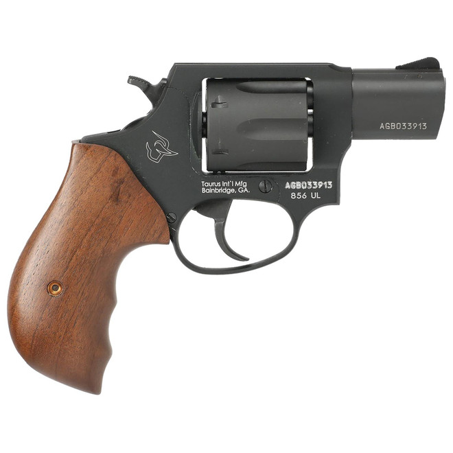 Taurus 2-85621ULTW 856 Ultra-Lite Small Frame 38 Special +P 6 Shot 2" Matte Black Carbon Steel Barrel & Cylinder, Matte Black Anodized Aluminum Frame, Walnut Grip