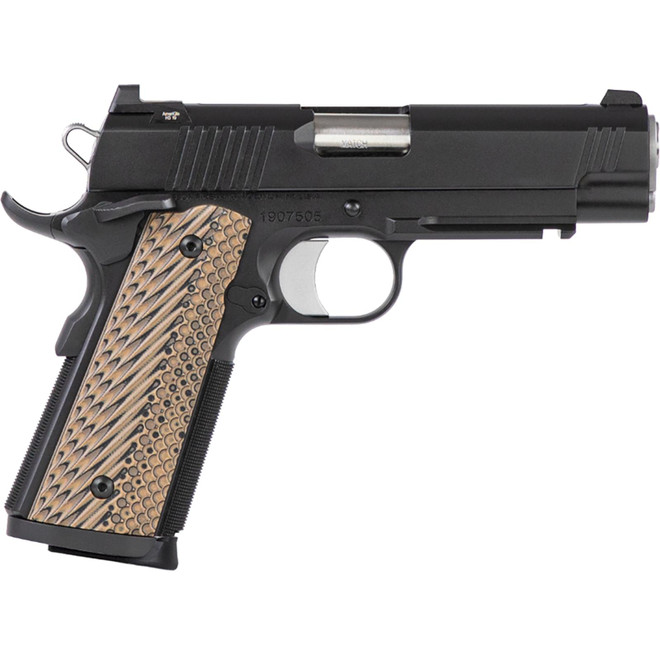 Dan Wesson 01795 Specialist Commander Full Size Frame 45 ACP 8+1 4.25" Stainless Steel Barrel, Black Duty Serrated Steel Slide, Black Duty Steel Frame w/Picatinny Rail, Black/Brown G10 Grip