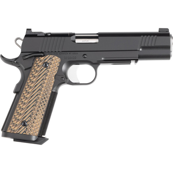 Dan Wesson 01794 Specialist Full Size Frame 10mm Auto 8+1 5" Stainless Match Grade Barrel, Black Duty Optics Ready/Serrated Steel Slide, Black Duty Steel Frame w/Picatinny Rail, Black/Brown G10 Grip