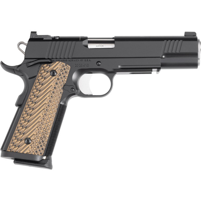 Dan Wesson 01796 Specialist Full Size Frame 9mm Luger 10+1 5" Stainless Match Grade Barrel, Black Duty Optics Ready/Serrated Steel Slide, Black Duty Steel Frame w/Picatinny Rail, Black/Brown G10 Grip
