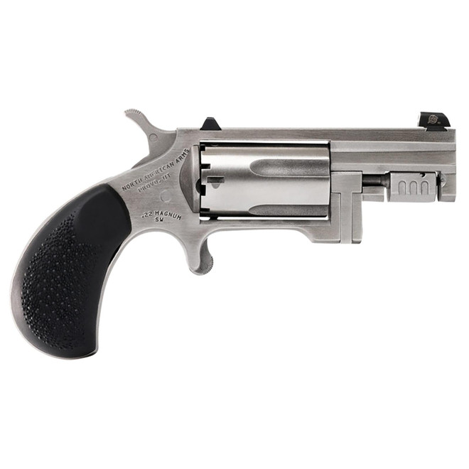 North American Arms SNT Sentinel 22 WMR 5 Shot 1.42" Matte Stainless Steel Barrel, Stainless Cylinder, Matte Stainless Steel Frame, Slip-on Rubber Pebble Grip, Exposed Hammer