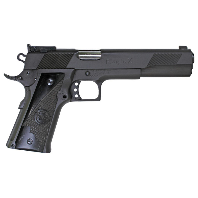 Iver Johnson Arms EAGLEXLDS Eagle XL 45 ACP 14+1 6" Stainless Steel Barrel, Matte Black Steel Serrated Slide, Matte Black Steel Frame w/Beavertail, Black G10 Grip