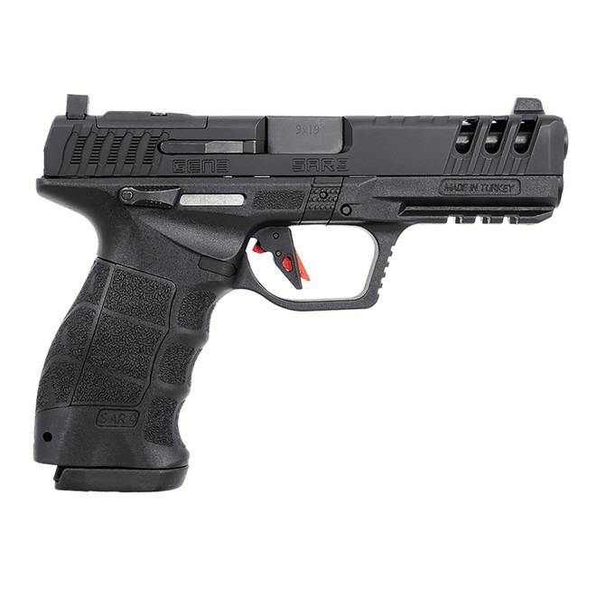 SAR USA SAR9G3BL SAR9 Gen3 Full Size Frame 9mm Luger 17+1 4.40" Black Steel Barrel, Black Cerakote Serrated Steel Slide, Black Cerakote Polymer Frame w/Picatinny Rail, Black Polymer Grip