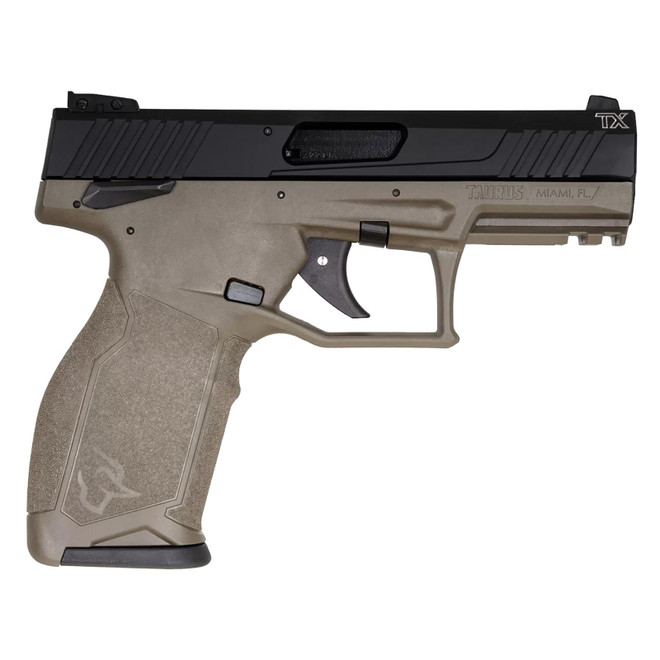 Taurus 1-TX22141O10 TX22 Full Size Frame 22 LR 10+1 4.10" Matte Black Threaded Barrel, Matte Black Serrated Slide, OD Green Polymer Frame w/Picatinny Rail, Textured Grip