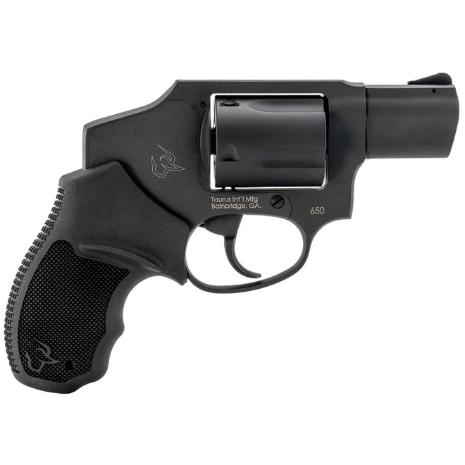 Taurus 2-650121 650 Small 357 Mag/38 Special +P 5 Shot 2" Matte Black Alloy Steel Barrel, Cylinder & Frame, Black Rubber Grip, Transfer Bar Safety, Concealed Hammer