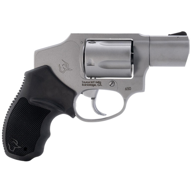 Taurus 2-650129 650 Small 357 Mag 38/Special +P 5 Shot 2" Stainless Steel Barrel, Cylinder & Frame, Black Rubber Grip, Transfer Bar Safety, Concealed Hammer