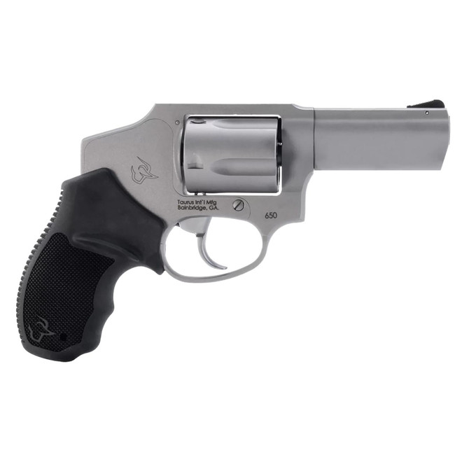 Taurus 2-650139 650 Small 357 Mag 38/Special +P 5 Shot 3" Stainless Steel Barrel, Cylinder & Frame, Black Rubber Grip, Transfer Bar Safety, Concealed Hammer