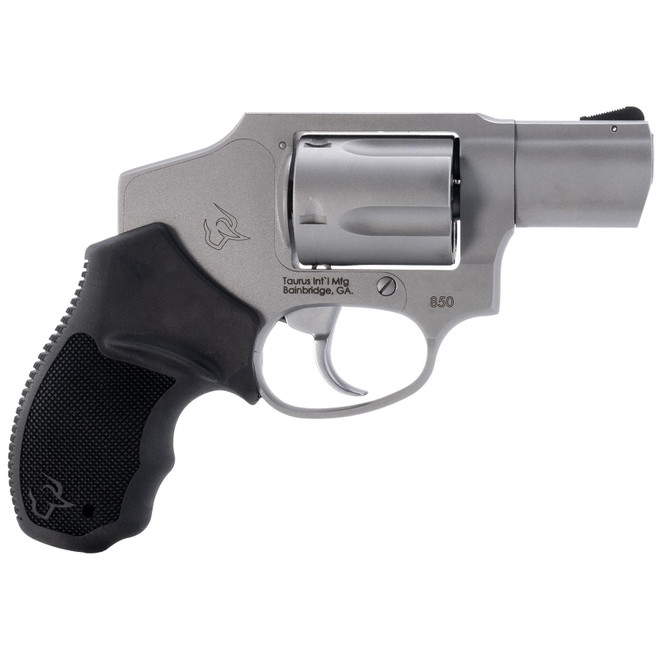 Taurus 2-850129 850 Small 38 Special 5 Shot 2" Matte Stainless Steel Barrel & Cylinder, Matte Stainless Steel Frame, Black Rubber Grip, Transfer Bar Safety, Concealed Hammer