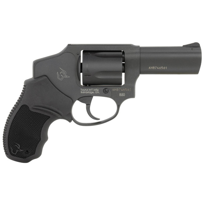 Taurus 2-850131 850 Small 38 Special 5 Shot 3" Matte Black Alloy Steel Barrel, Cylinder & Frame, Black Rubber Grip, Transfer Bar Safety, Concealed Hammer