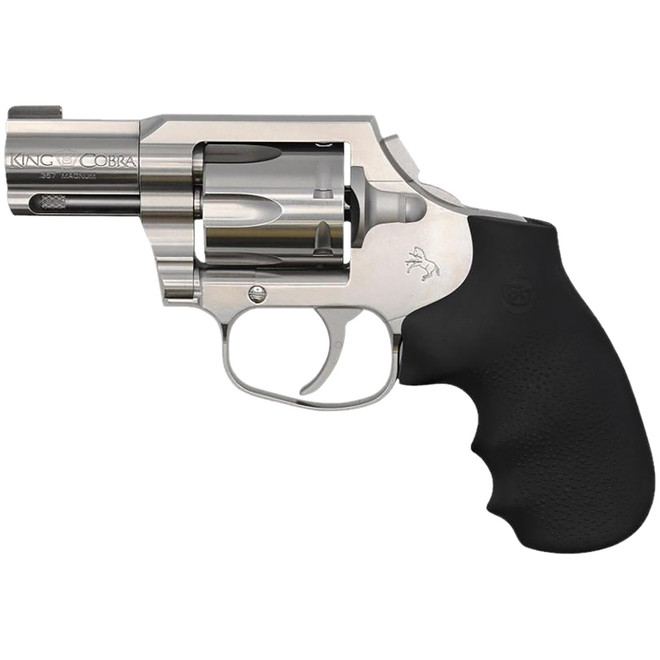 Colt Mfg KCOBRASM2BB King Cobra Small 357 Mag 6 Shot 2" Matte Stainless Steel Barrel, Cylinder Frame, Black Hogue Overmolded Grips, Concealed Hammer