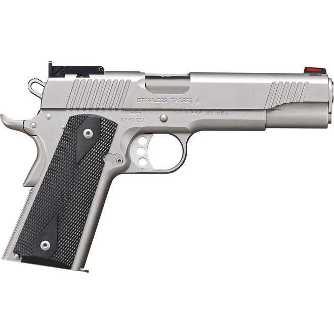 Kimber Mfg.,inc 3200107CA Stainless Target II (CA) 10mm 8+1 5" Satin Silver Front Serrations Stainless Steel Slide Black Synthetic Double-Diamond Checkering Grip