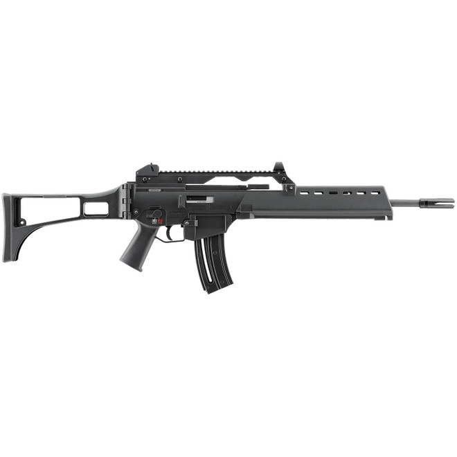 HK 81000995 G36 22 LR 10+1 18.13" Black Barrel w/Flash Suppressor, Black Receiver w/Picatinny Rail, Black Folding Synthetic Stock, Black Polymer Grip