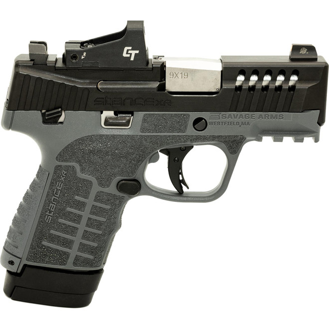 Savage Arms 67060 Stance XR 9mm 13+1 3.20" Natural Black Nitride Ported Stainless Steel Slide Gray Glass Filled Nylon Grip Ambidextrous