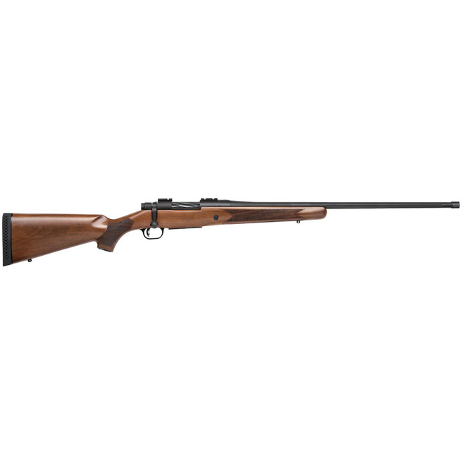 Mossberg 28236 Patriot Full Size 6.5 PRC 4+1 24" Matte Blued Fluted Threaded Barrel, Drilled & Tapped Matte Blued Stainless Steel Receiver, Walnut Fixed Stock