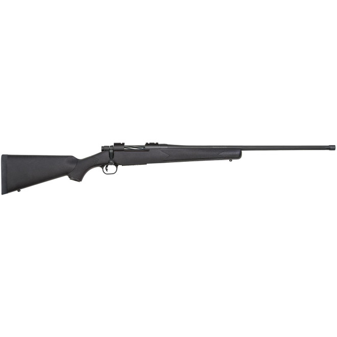 Mossberg 28243 Patriot Full Size 6.5 PRC 4+1 24" Matte Blued Fluted Threaded Barrel, Drilled & Tapped Matte Blued Stainless Steel Receiver, Black Fixed Synthetic Stock