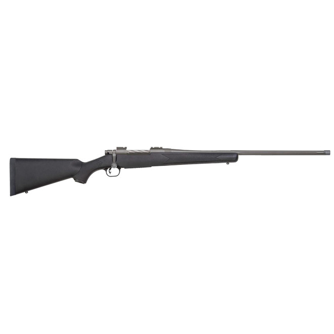 Mossberg 28259 Patriot Full Size 450 Bushmaster 4+1 20" Stainless Cerakote Fluted Threaded Barrel, Drilled & Tapped Stainless Cerakote Receiver, Black Fixed Synthetic Stock