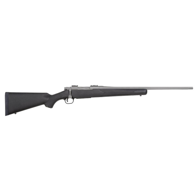 Mossberg 28260 Patriot Full Size 350 Legend 4+1 22" Stainless Cerakote Fluted Threaded Barrel, Drilled & Tapped Stainless Cerakote Stainless Steel Receiver, Black Fixed Synthetic Stock