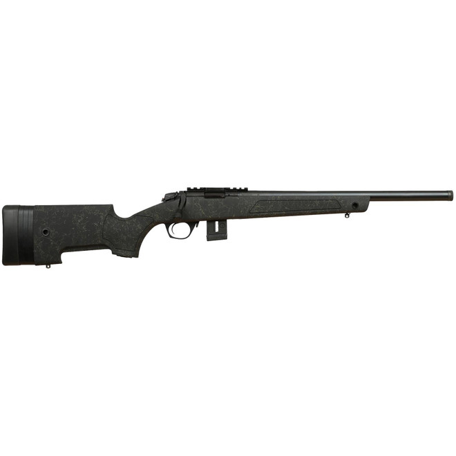 Bergara Rifles BMR009 BMR-X 22 WMR 10+1 18" Blued Heavy Threaded Barrel, Blued Picatinny Rail Receiver, Adj LOP Green w/Black Webbing Synthetic Stock